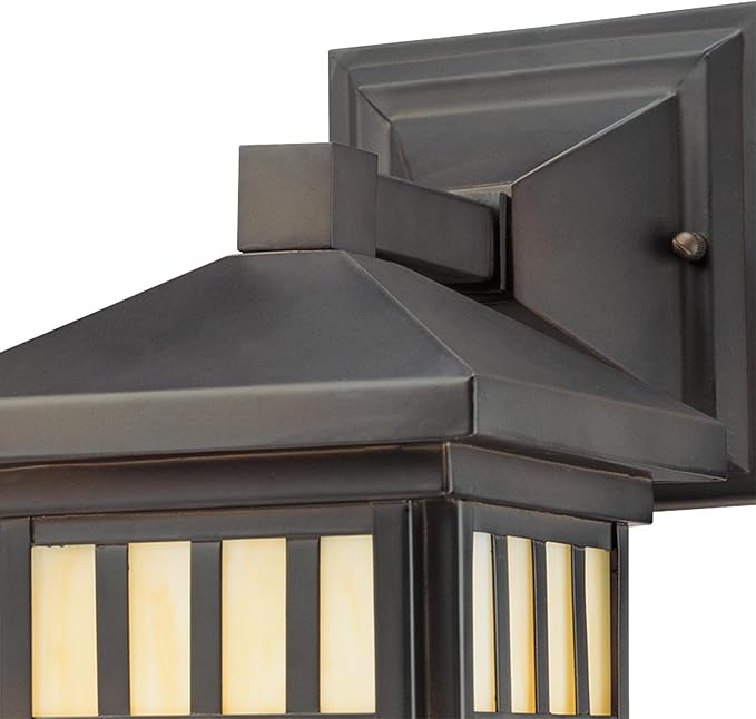 Westinghouse 6732800 Burnham One-Light Exterior Wall Lantern on Steel with Honey Art Glass Oil Rubbed Bronze Finish 1 Pack