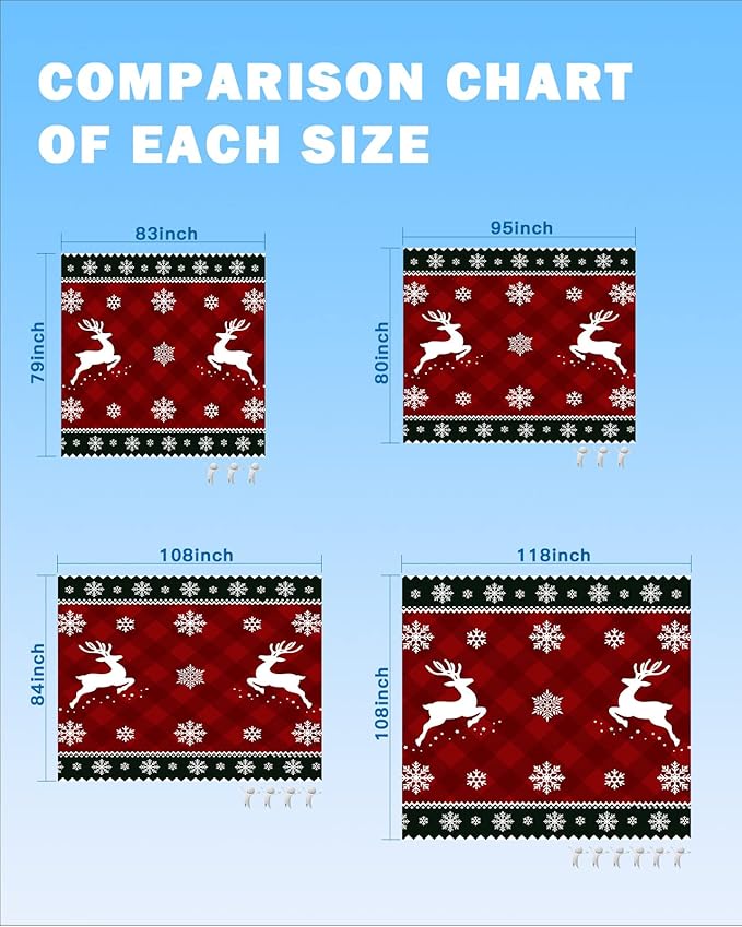 Beach Blanket Waterproof Sandproof OversizedChristmas Animal Elk Red Buffalo Plaid Beach Mat with Corner Stakes Sand PocketsWinter Snowflake White Shadow Outdoor Picnic Mat for Travel 95x80In