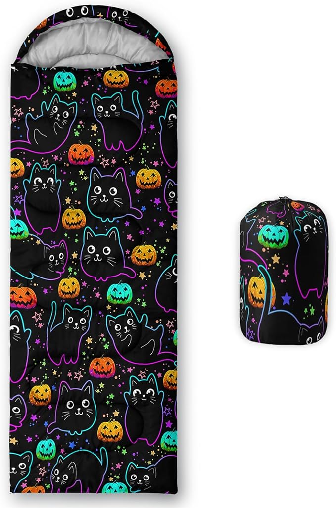 HOSIMA Dear Hunting Pattern Cold Weather Sleeping Bags for Kids AdultsBlack Light Weight Waterproof Sleeping Bags for Outdoors Hiking.
