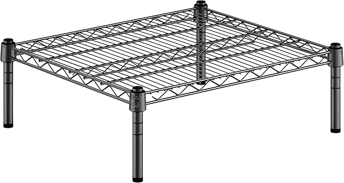 21 x 24 x 8 Black Epoxy Wire Storage Shelf Dunnage Rack Commercial 1 Tier Small Shelf