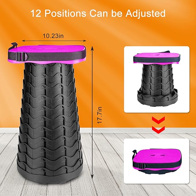 Foldable Camping Stool with Cushion Portable Folding Stool with Nylon Bag Collapsible Stool for Adults Portable Max Load 550 LB