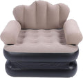 Inflatable Chair Air Couch Camping Air Mattress Blow Up Inflatable Sofa Bed with Backrest 440.9lb Load Bearing Capacity Foldable Thickened Flocked PVC Blow Up Couch Mattress