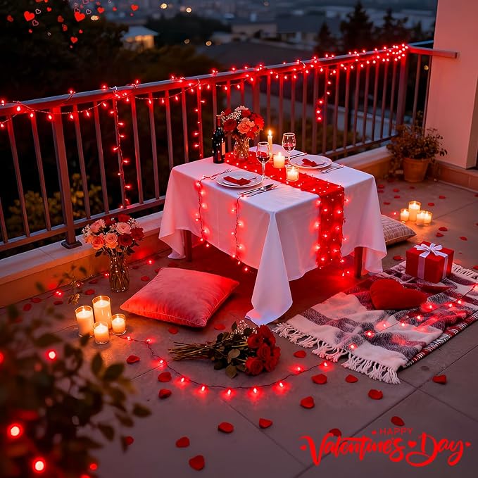 JMEXSUSS 500 LED Red Christmas Lights Outdoor 173ft Christmas Lights Plug in Waterproof 8 Modes Red String Light for Tree Party Xmas Holiday Decorations