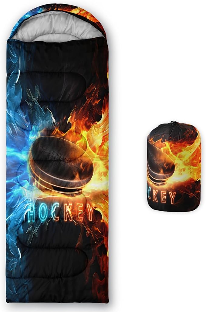 HOSIMA Dear Hunting Pattern Cold Weather Sleeping Bags for Kids AdultsBlack Light Weight Waterproof Sleeping Bags for Outdoors Hiking.