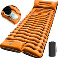 Camping Sleeping Pad Ultralight Camping Pad with Pillow Built-in Foot Pump Inflatable Sleeping Pads Compact for Camping Backpacking Hiking Traveling - Orange