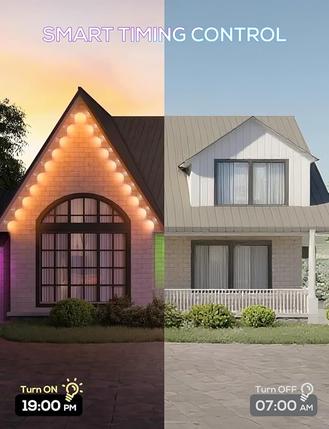 Permanent Outdoor Lights for House 100ft AI Smart Eave Lights with 60 LED Lights 66 Scene Modes with App/Remote Control for Christmas Decor IP67 Waterproof Compatible with Alexa Google Assistant