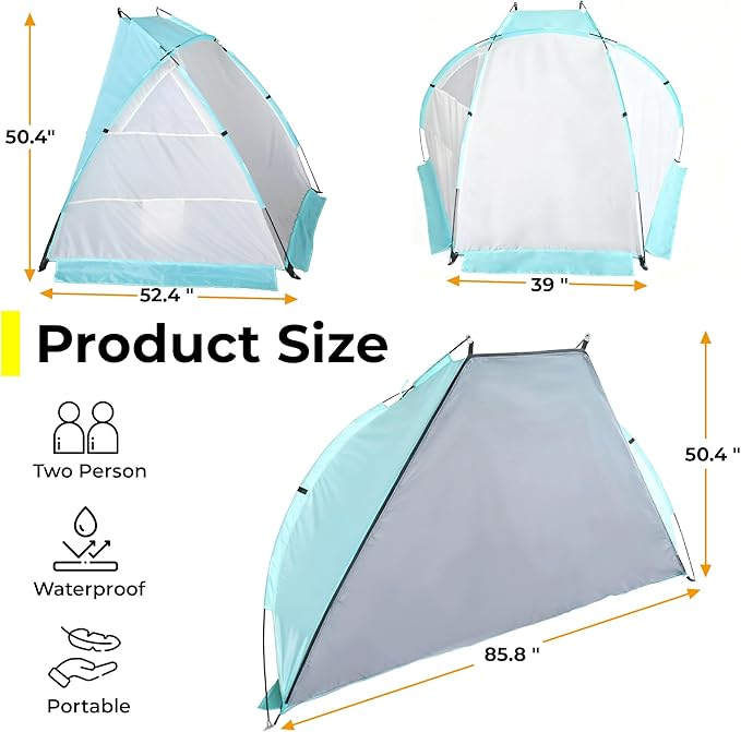 KOL 2-Person Camping Tent Lightweight Compact Backpacking Tent Interior Space 80.3 L x 44 W Waterproof &amp Windproof Outdoor Tent for Hiking Camping Travel
