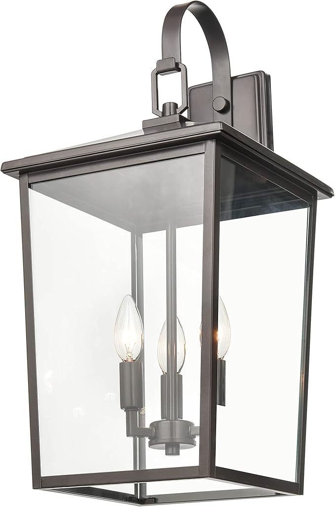 ML Lighting Fetterton - 3 Light Outdoor Wall Sconce 23.5 Inches Tall and 11 Inches Wide - Powder Coated Bronze