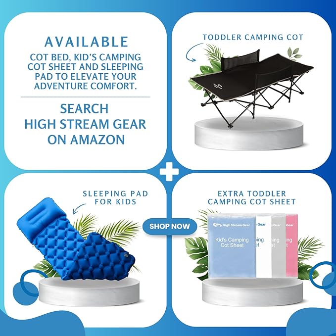 Kids Sleeping Pad for Camping and Sleepovers with Pillow Inflatable Camping Mattress for Backpacking &amp Travel Thick Toddler Cot Mat Fast Inflating Camping Sleeping Pads for Kids
