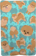 Caroline's Treasures MLM1083TBLT Orange Pomeranian Soft Travel Blanket with Bag Airplane Blanket Indoor Outdoor Camping Blanket for Traveling Picnics Beach Trips Concerts