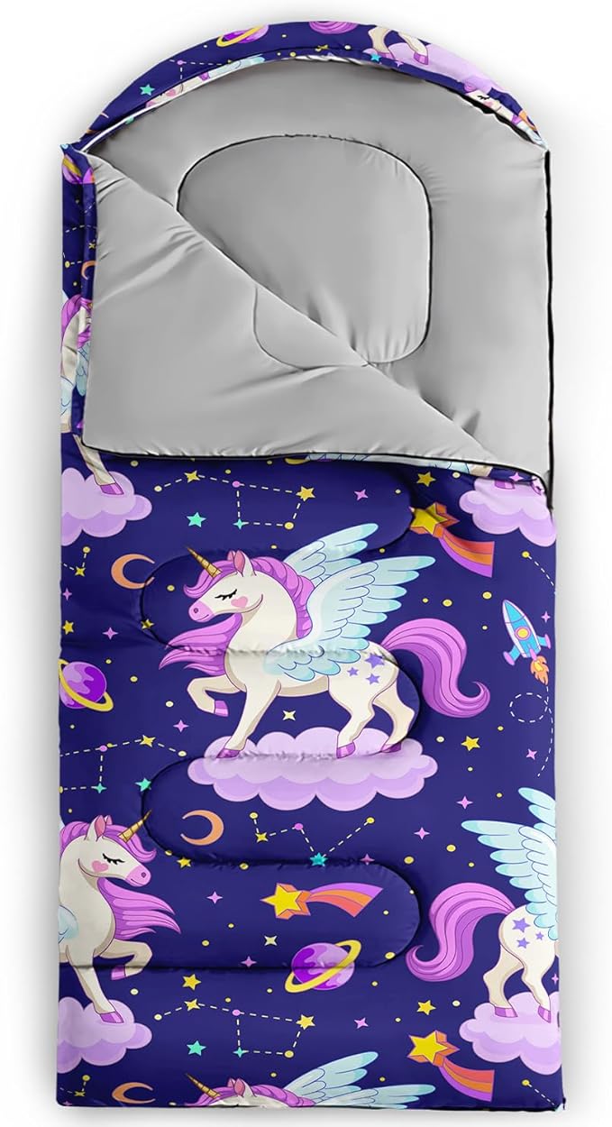 AILONEN Cartoon Camping Sleeping Bag for Boys Girls AdultsLightweight &amp Waterproof3 Season Warm &amp Cold WeatherPortablePrinted Sleeping BagTravelingCampingHiking