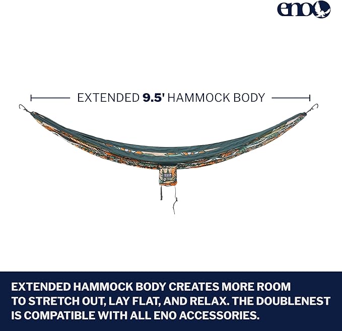 ENO Eagles Nest Outfitters DoubleNest Lightweight Camping Hammock 1 to 2 Person Special Edition Colors ATC