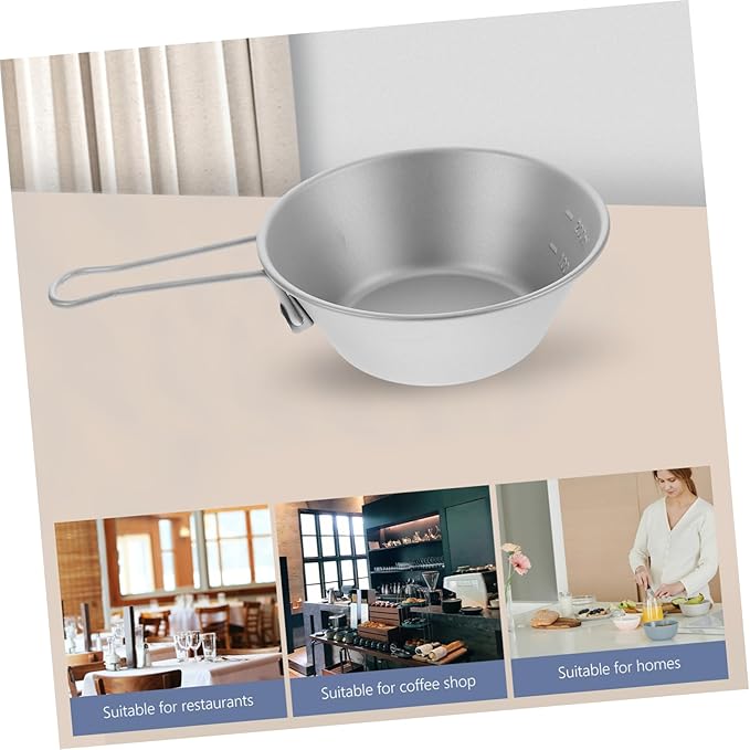 PRETYZOOM Stainless Steel Portable Camping Bowl Appetizer Cup Condiment Bowl Snack Dish for Hiking Picnic Outdoor Activities