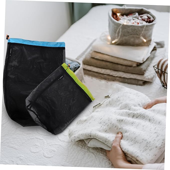 Yardwe 1 Set Reusable Polyester Mesh Storage Sack for Camping and Outdoor Gear Drawstring Bags Durable Space Saving Compression