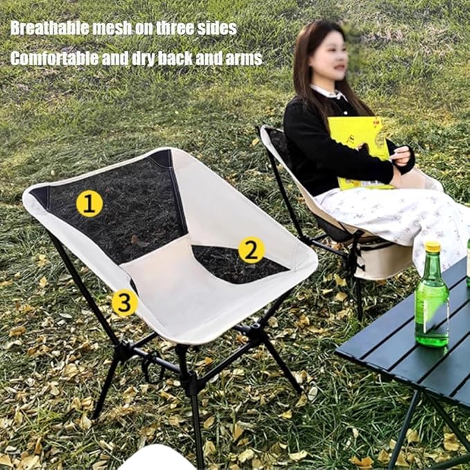 Lightweight Three-Side Microporous Breathable MeshSupport Weight 330 LbsOutdoor ChairWider Seat Height 16inSquare Structure for Solid SupportLawn Chair for Beach Balcony Camping