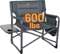 Timber Ridge XXL Upgraded Oversized Directors Chairs with Foldable Side Table Detachable Side Pocket Heavy Duty Folding Camping Chair up to 600 Lbs Weight Capacity (Gray) Ideal Gift