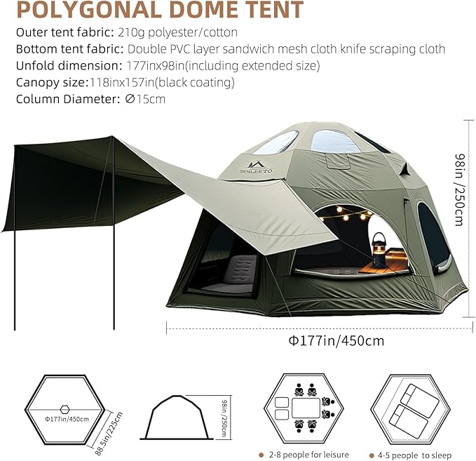 Inflatable Tents for Camping Large Inflatable Camping Tent with Hand Pump Easy Setup Tents for 4-6 People Portable Glamping Tent