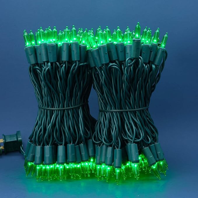 200 Count Green LED Christmas Lights 66 ft Green Wire UL Certified Commercial Grade Holiday String Light Set (Green)