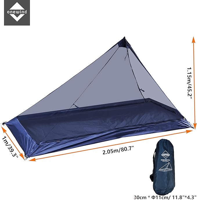 Onewind Lightweight Poncho Shelter Solitary Shelter Cape Silnylon Emergency Survival Shelter Ultralight Minimalist Shelter for Camping Hiking Backpacking Bug Out Bag