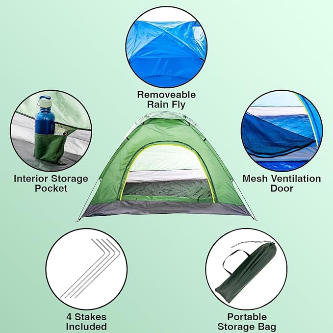 10 Pack Bulk 2 Person Tents for Homeless Scouts Camping Backpacking | Waterproof Lightweight Easy Pop Up Setup 1-2 Person Tent