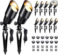 Black Outdoor LED Landscape Lights 12V Low Voltage Waterproof Aluminum Spotlights for Home Patio Backyard with 5W MR16 Bulb 5000K 12 Pack
