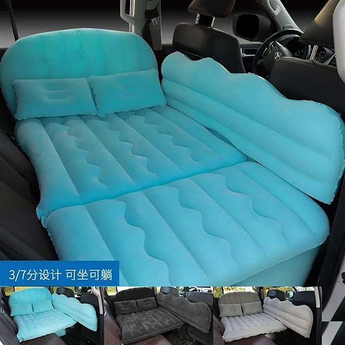 Camping Inflatable Mattress Car Inflatable Mattress Outdoor Inflatable Mattress Thick Flocking PVC Material 170 * 75cm Large Size (Blue)
