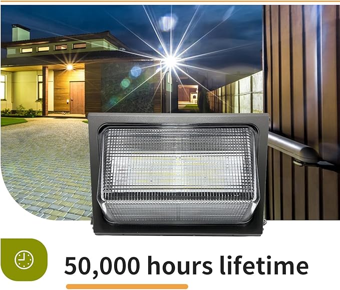 LEDONE LED Wall Pack Light High Voltage 347-480 Vac with Dusk to Dawn Photocell 25W/40W/60W/80W Selectable 3000K/4000K/5000K IP65 Outdoor Wall Pack Lighting ETL DLC Listed 2PK
