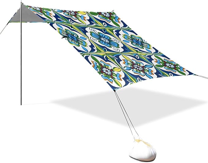 Mexico Talavera BohoCamping Sun Shelters 9.2 x 10.5 FT Beach Canopy Tent Sun Shade with Carrying Bag for Camping Trips Fishing Backyard Fun or Picnics 21341419