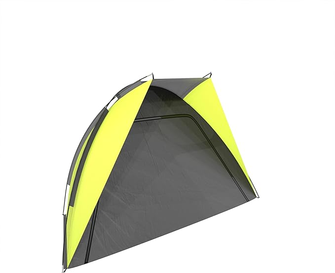 Beach Tent Sun Shelter for Shade with UV Protection Water and Wind Resistant Easy Set Up and Carry Bag by Wakeman Outdoors (Yellow)