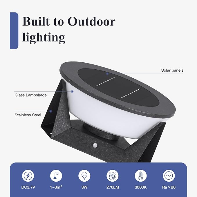 11.02 Corner Floor Lamp IP54 Outdoor Solar Lanterns Waterproof 3000K Dimmable Solar Powered Outdoor Lanterns Remote Control Patio Lantern LED Corner Floor Porch Lights for Garden Driveway