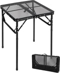 RedSwing Portable Grill Table for Outside Aluminum Square Folding Grill Stand Table for Outdoor Camping Picnic BBQ Lightweight Adjustable Height 24x24 Black