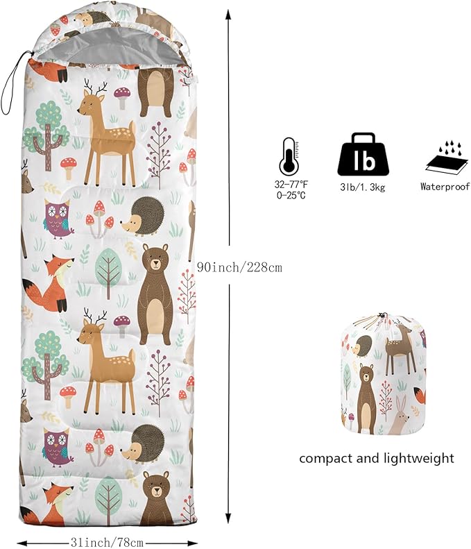 Axolotl Unicorn Sleeping Bag for Kids Boys Girls–Lightweight Warm Cold Weather Sleeping BagsWaterproof Portable Sleeping Bag with Compression Sack for Camping Backpacking Outdoor Indoor