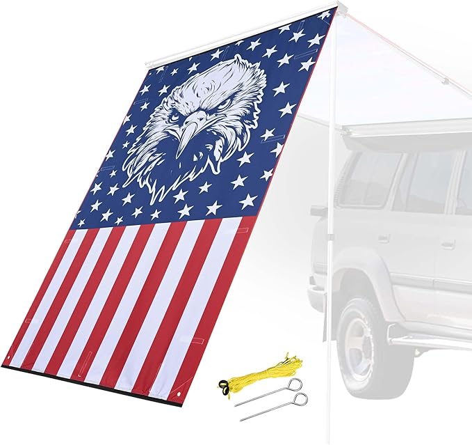 Yescom Awning Wall 4.6FT x 6.6FT for Caravan Car Side Shade Vehicle Tent Camping Windbreak Eagle