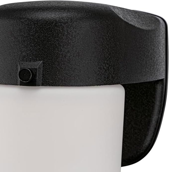 6106700 One-Light Dimmable LED Outdoor Wall Fixture with Dusk to Dawn Sensor Black Finish with Frosted Opal Glass