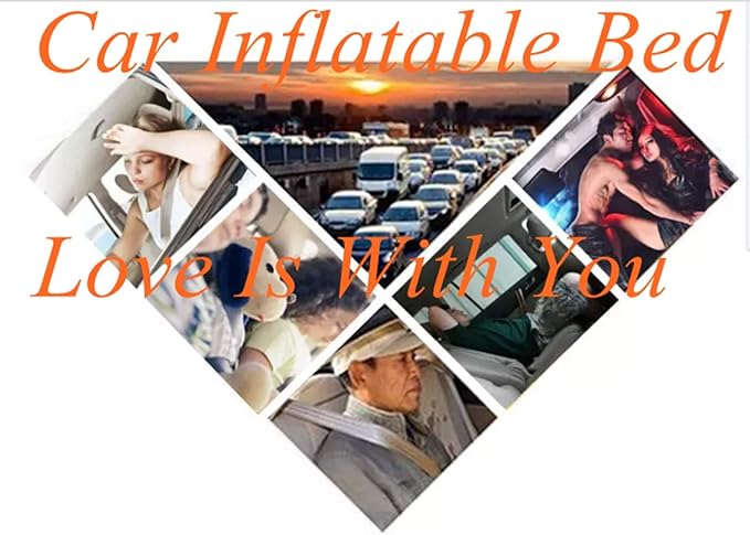 Inflatable Car Air Mattress Back Seat Bed with Air PumpThickened Portable Car Travel Sleeping Camping Air Mattress Blow Up Bed for Car Universal SUV