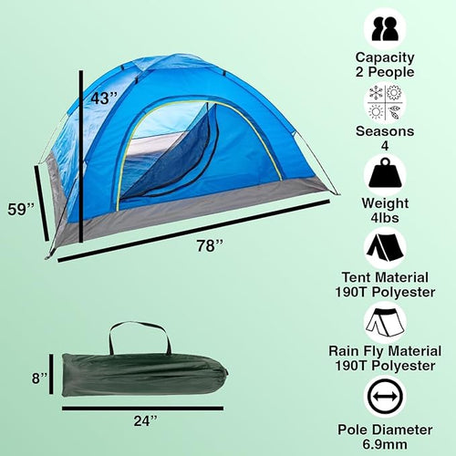 10 Pack Bulk 2 Person Tents for Homeless Scouts Camping Backpacking | Waterproof Lightweight Easy Pop Up Setup 1-2 Person Tent