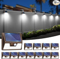 12 Pack Solar Fence Lights Waterproof Motion Sensor Deck Lights Outdoor Cold White LED Outside Lamp Wireless for Wall Yard Steps Stairs Garden - Brown
