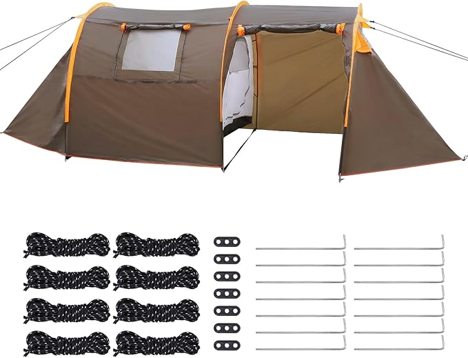 Oxford 2-Person Waterproof Bikepacking Tent with Mesh Windows Lightweight Shelter Windproof Rainproof for Camping Hiking Cycling