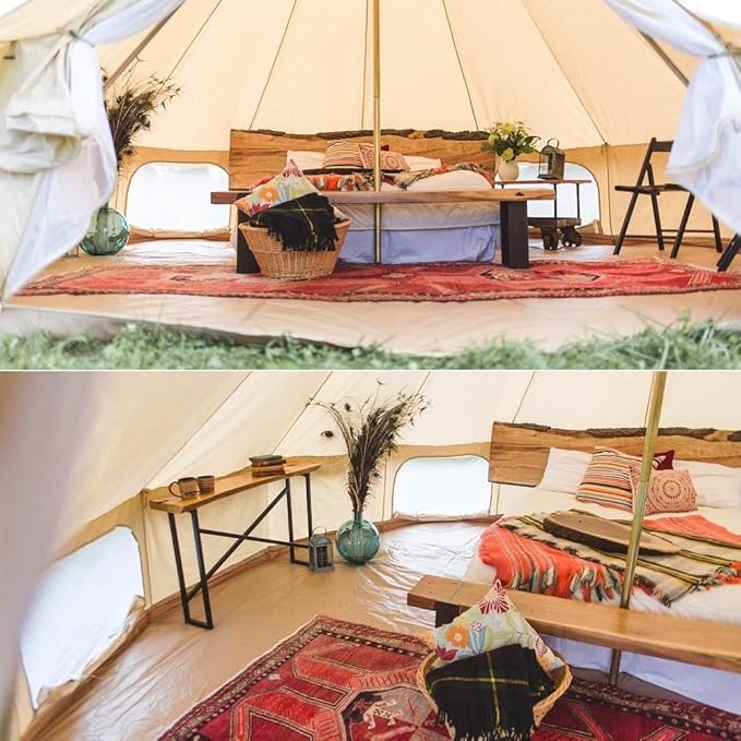 Dream House Outdoor Waterproof Cotton Canvas Family Camping Bell Tent