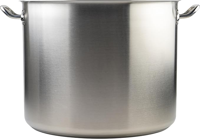 Winco Heavy-Duty Stainless Steel Stock Pot with Cover 60 Quart