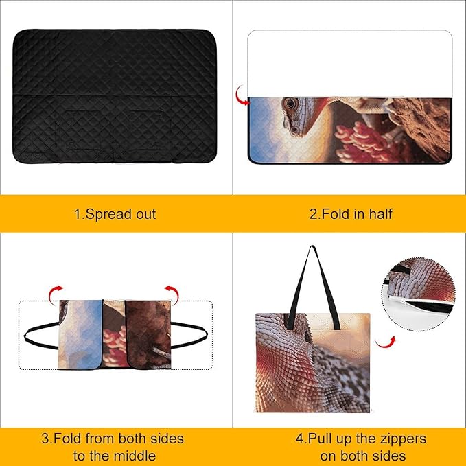 Zipper White Lizard Style Picnic Mat Suitable for Travel Camping Park Or Home Use
