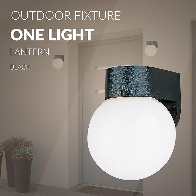 Generation Lighting 1-Light Outdoor Wall Series Traditional Outdoor Wall Lamp Black 8753-34 Lovely Wall Lamp for Outdoor Decor Wall Light Fixture Uses Standard or LED Light Bulb