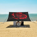 ALAZA Blooming Rose Flower Closeup Beach Tent Sun Shelter UPF50+ Protection Beach Shade Canopy w/ 4 Sandbags for Outdoor Camping Fishing Backyard Fun Picnic 10x9 ft