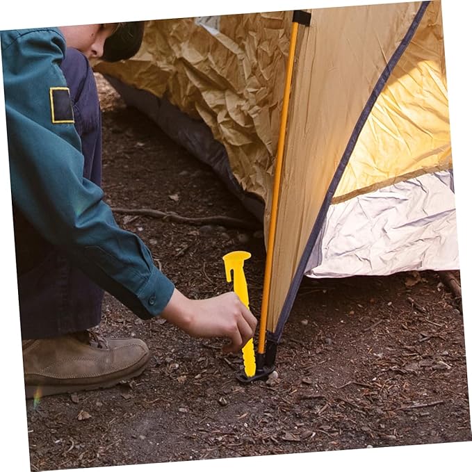 36Pcs Plastic Tent Stakes Heavy Duty Anchoring Pegs for Camping Beach Outdoor Use Lightweight Serrated Ground Nails for Quick Installation and Versatile Applications
