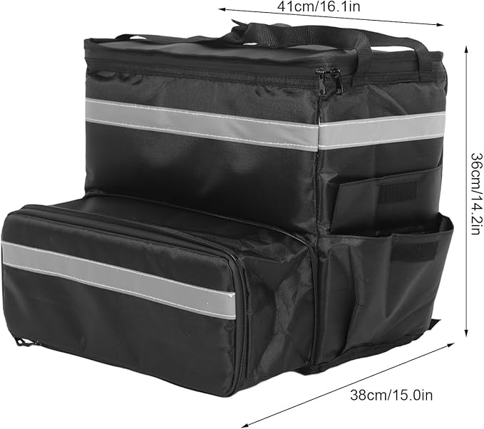 Asixxsix Insulated Food Delivery Bag Expandable Food Delivery Backpack with Water Proof Material for Pizza and Takeout