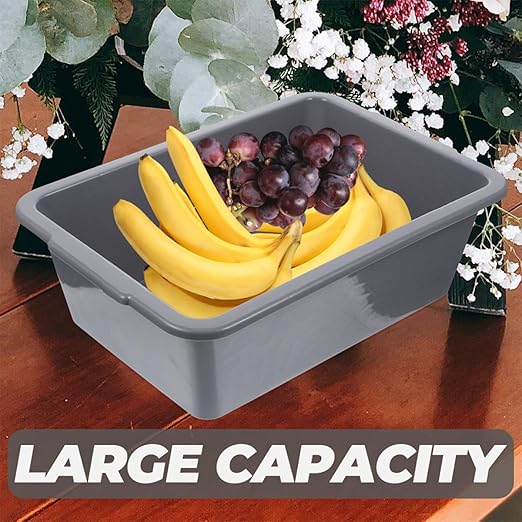 Healifty 2pcs Plastic Rectangular Bus Tubs 34x23.8x10.9cm Multipurpose Storage Bins for Restaurant Dish Transport Commercial Utility Tote Boxes for Home and Food Service