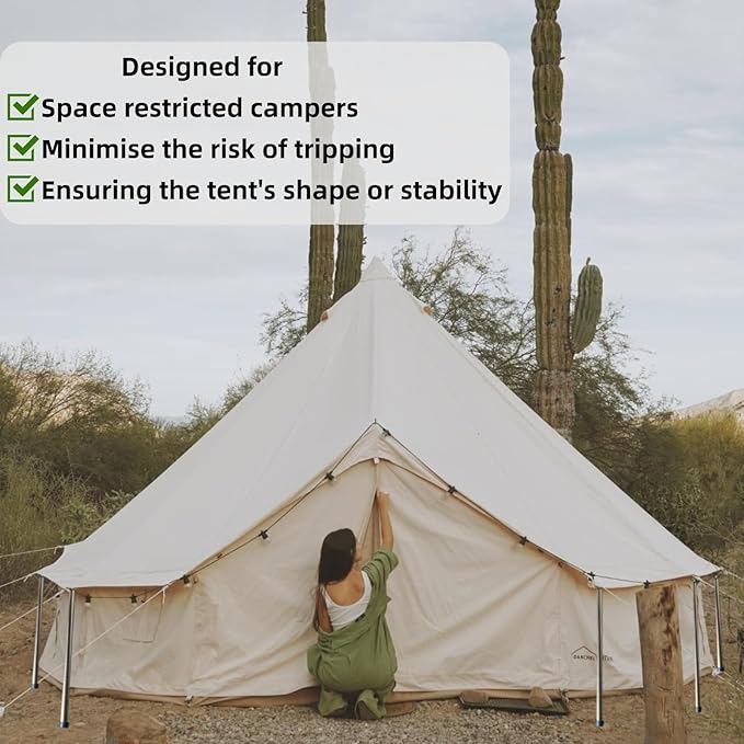 DANCHEL OUTDOOR Short Guy Poles for Canvas Bell Tent Camping Windproof Galvanize Steel Durable Yurt Tent Unadjustable Pole Glamping Gear Accessories80cm/31.5''