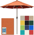 EliteShade USA 10-Year-Non-Fading 10Ft Market Umbrella with 80 LED Lights Patio Umbrella Outdoor Table Umbrella with Ventilation（Rust）