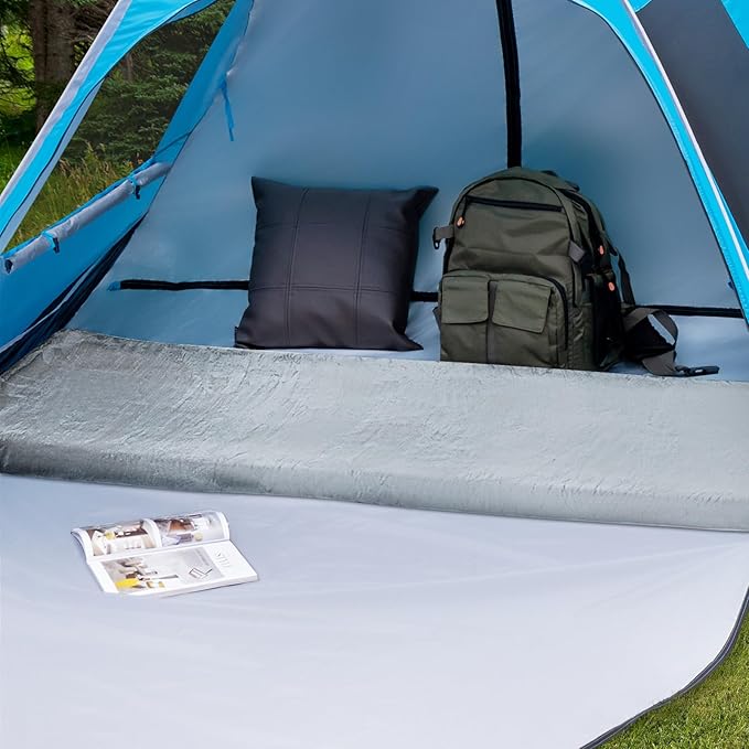 Goplus Memory Foam Camping Mattress Portable Roll up Sleeping Pad w/Anti-Slip Bottom Travel Bag Single/Twin Waterproof Floor Mat Guest Bed