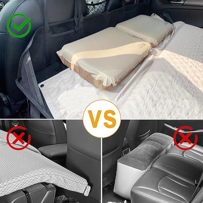 Car Rear Seat Mattress Extension Plate Portable Mattress for Sleeping Foldable Back Seat Extender Increase Travel Trunk Space and Car Bed Camping Space for Car SUV Model Y/3 (Black)